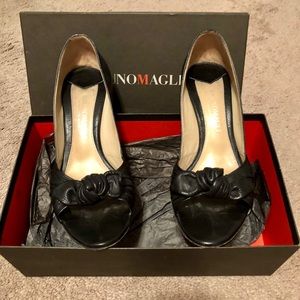 Vintage Bruno Magli Leather Peep Toe Pumps